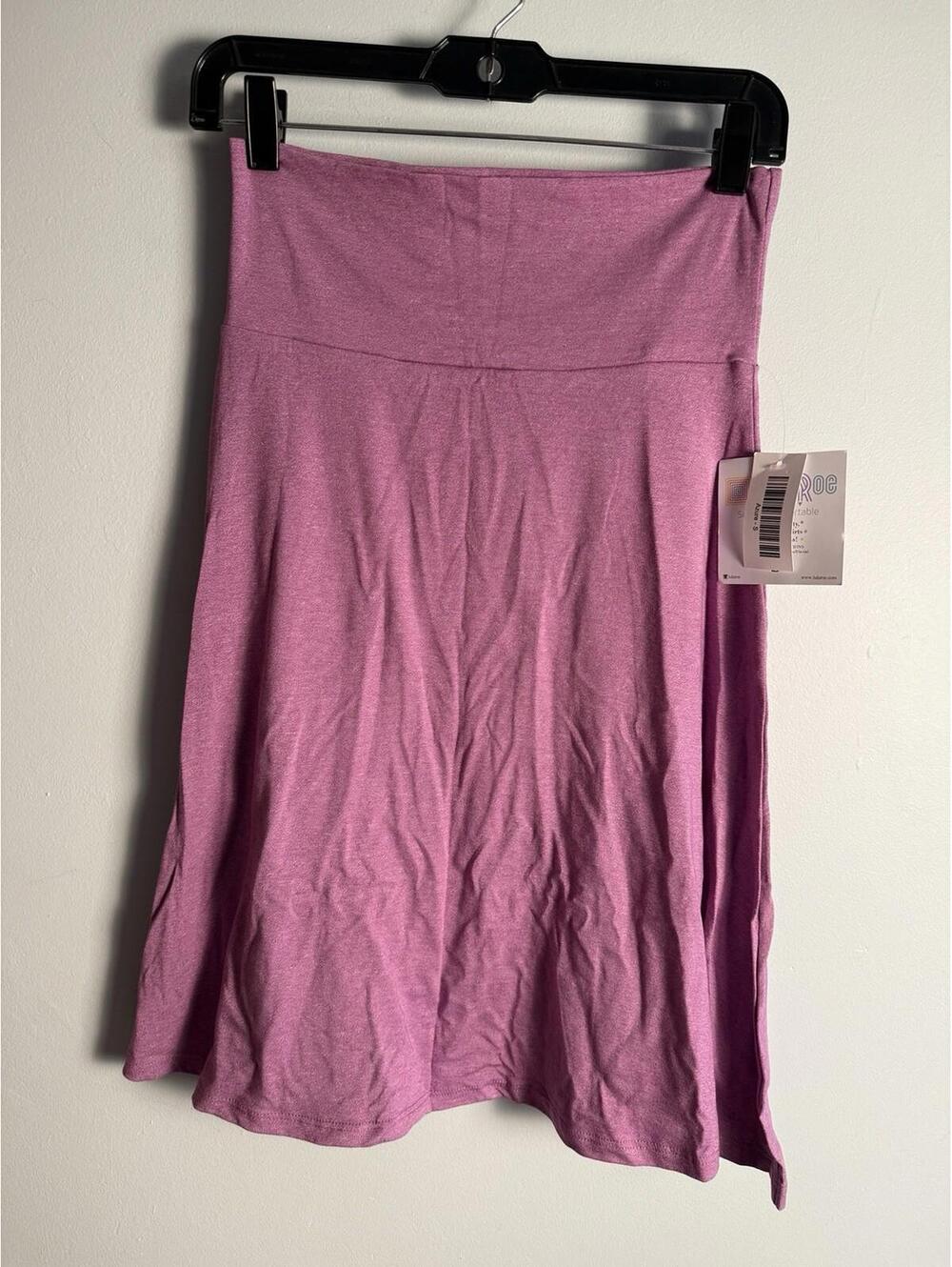 LuLaRoe Azure Skirt Solid Purple Pink A-Line Yoga Waist Knee Length Small NWT 1A